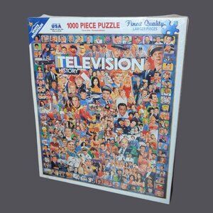 White Mountain “Television History” 1000-Piece Puzzle – Factory Sealed